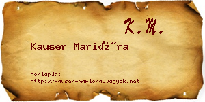 Kauser Marióra névjegykártya